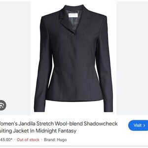 Hugo Boss Women's Wool-blend Shadowcheck Suit In Midnight Fantasy
